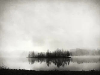 Misty Island Reflection