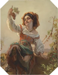 Italian Girl with Grapes