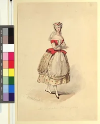 Ida Schuselka-Brüning as a Country Girl in "Maria the Daughter of the Regiment"