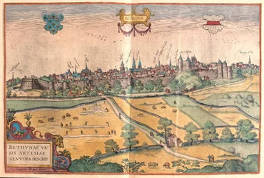 Bethune in Pas de Calais, France (engraving)