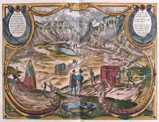 Champs Flegreens, near Naples, Italy (Engraving)