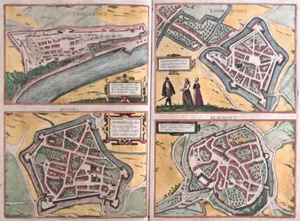Charlemont, Beaumont, Avesnes and Landrecies, France (engraving)
