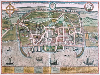 Visby, Gotland Isle, Sweden (engraving)