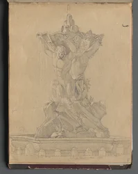 Album with Views of Rome and Surroundings, Landscape Studies, page 21a: Roman Fountain