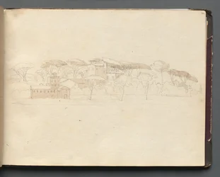 Album with Views of Rome and Surroundings, Landscape Studies, Page 30a: Roman Panoramic View