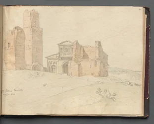 Album with Views of Rome and Surroundings, Landscape Studies, page 41a: St. Pietro, Toscanella