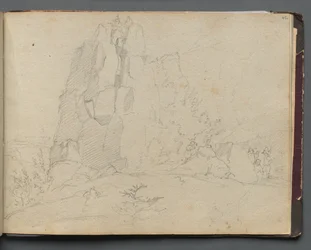 Album with Views of Rome and Surroundings, Landscape Studies, page 45a: Rocky Landscape