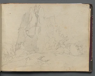 Album with Views of Rome and Surroundings, Landscape Studies, page 45a: Rocky Landscape
