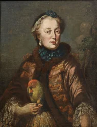 Portrait of Maria Anna Sophia of Saxony (1728-1797), Electress of Bavaria with a Bird