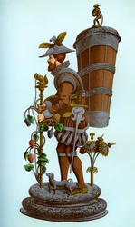 German table ornament of enamelled and gilt copper, late 16th century, 1870