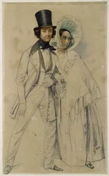 Paul and Amalie Taglioni (Study for the painting “Parade of the First Foot Guards Regiment”, 1839)