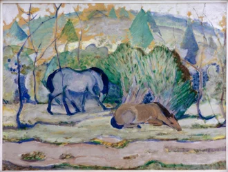 Horses in the Pasture (Horses in Landscape)