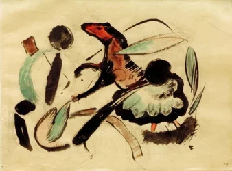 Jumping Horse with Plant Forms