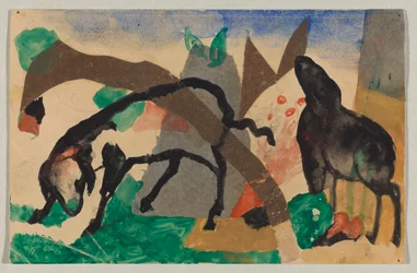 Two Sheep, Postcard from Sindelsdorf to Wassily Kandinsky in Murnau