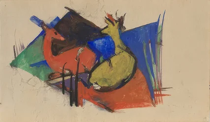 Two Reclining Deer