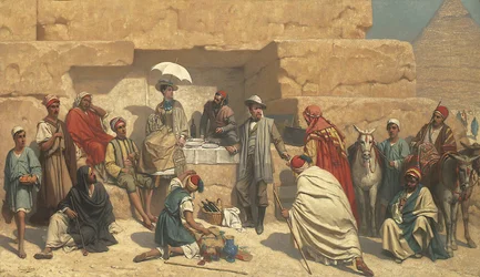 Lunch at Foot of Pyramids, Gizeh