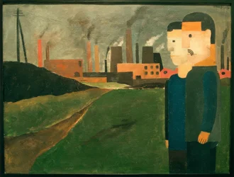 Industrial Landscape with Workers