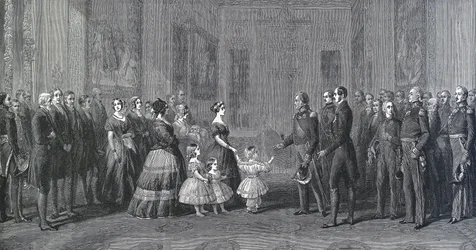 Queen Victoria of England (1819-1901) receives Louis-Philippe I (Louis Philippe d