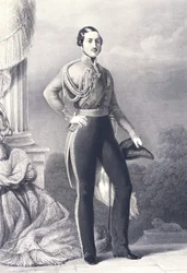 Portrait of Albert of Saxe-Coburg-Gotha, husband of Queen Victoria and Prince Consort of the United Kingdom, by Franz Xaver Winterhalter, print