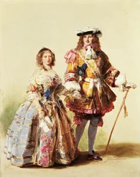 Queen Victoria and Prince Albert wearing clothes of the Restoration for their ball in 1851