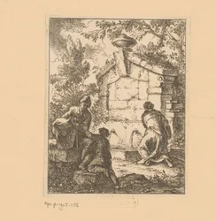 Three Travelers Drawing Water at a Ruin (Capricci fatti) (series title)