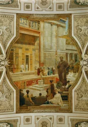 Vienna Burgtheater, Staircase: Ceiling Fresco Dionysos Theatre in Athens