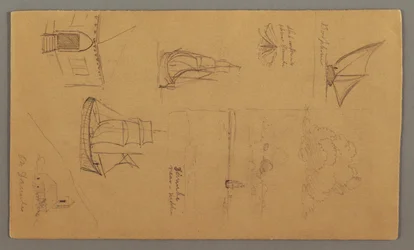 Boat Studies, Cloud Study, Two Buildings, possibly 1868