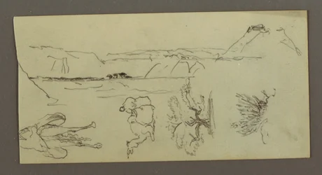 Camel Studies, Tree Bush, and Valley, Possibly 1868