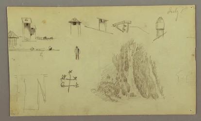 Chimneys, Waterfalls, Figure, etc., July possibly 1868