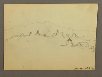 Church Tower Adjoining Buildings, Possibly 1868-69