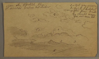 Drawing, Cloudy Sky, Full Moon, possibly 1865–66