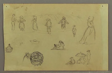 Figure Studies by the Surf, Possibly 1857-58
