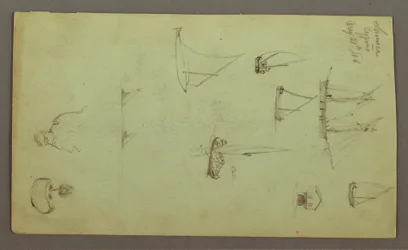 Head of a Man, Man Smoking, Sailboat Studies, House, May 27, 1868