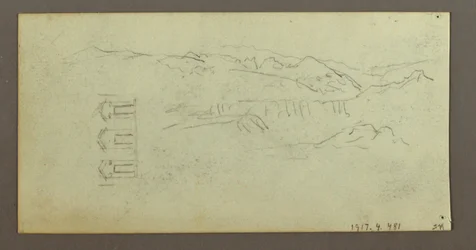 Horse, Figure From Back, Trees, possibly 1868