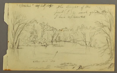 Htakie (?) Pond Bordered by Trees, 1845