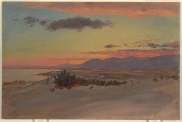 Drawing, Hudson Valley in Winter, Looking Southwest from Olana, 1870-80