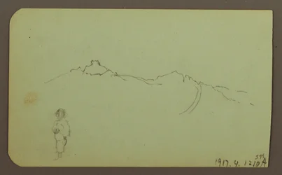 Mountain Landscape; Verso: Mountain Range, Figure, 1883