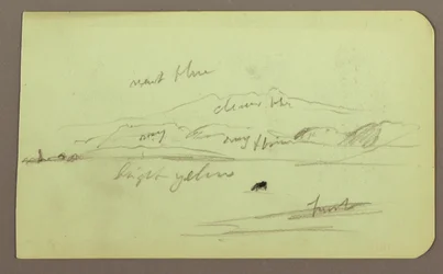 Mountain Landscape; Verso: Seated Figure, Mountain, 1883