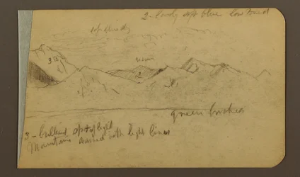 Mountain Range; Verso: Mountains, cloudy sky, 1889