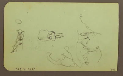 Mountains, Church; Verso: Figures, Church, 1883