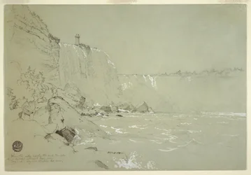 Niagara Falls with the Terrapin Tower, 1856