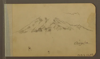Peak of the Orizaba, figure; Verso: Plain and mountain ranges, 1889