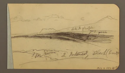 Plain, hill, town; Verso: Mountain Range, 1889