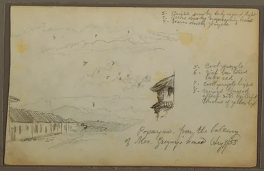 Popayan, Colombia; Verso: Mountain Landscape, Colombia, August 9, 1853