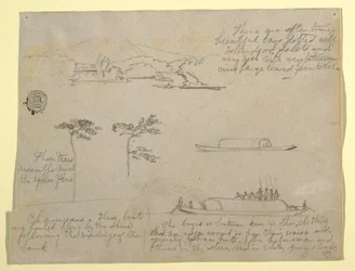 Sketches from Colombia: Trees and Rivercraft (Champans), 1853