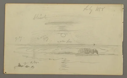 Sky with low sun over water, July 1858