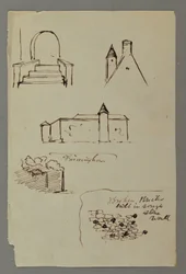 Stairs, Rooftop with Tower, Stone Wall, possibly 1869