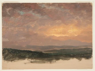 Drawing, Sunset over the Catskills, 1870-80