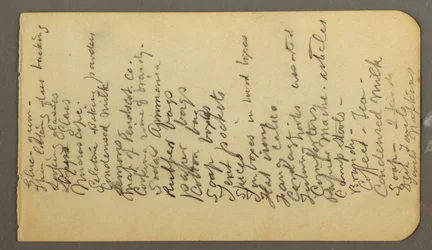 Supply list, possibly 1878