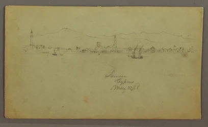 Town by the Coast, Mountain Range Behind, May 27, 1868